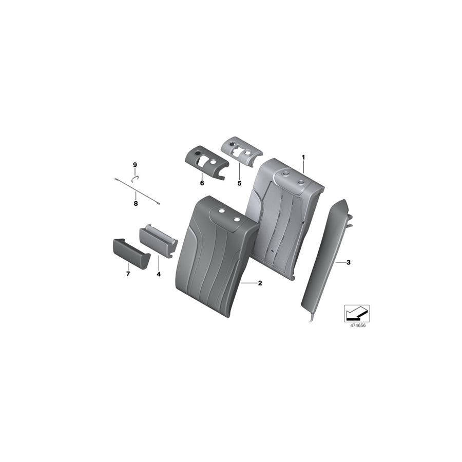 Genuine BMW 52207453658 G30 Cover, Backrest, Center, Leather, Lower LCSW SCHWARZ (Inc. 520d ed, M550dX & M550iX) | ML Performance EU