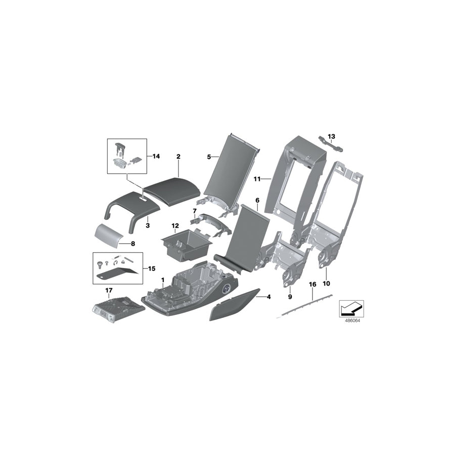 Genuine BMW 52207440627 G11 G12 Lid Armrest Comfort Leather NAEW ELF.WEISS (Inc. 740i, 750LdX & 750LiX 4.4) | ML Performance EU