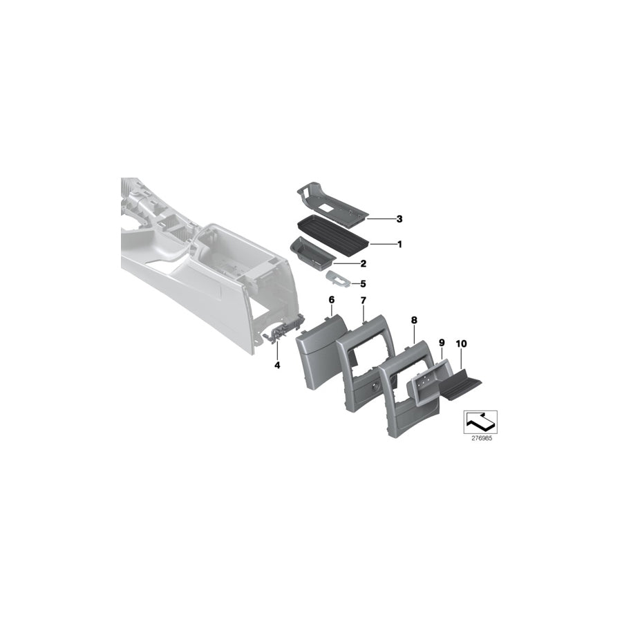 Genuine BMW 51169236091 F22 F20 F21 Cover Centre Console, Rear OYSTER (Inc. M240iX, 116d & 116i) | ML Performance EU