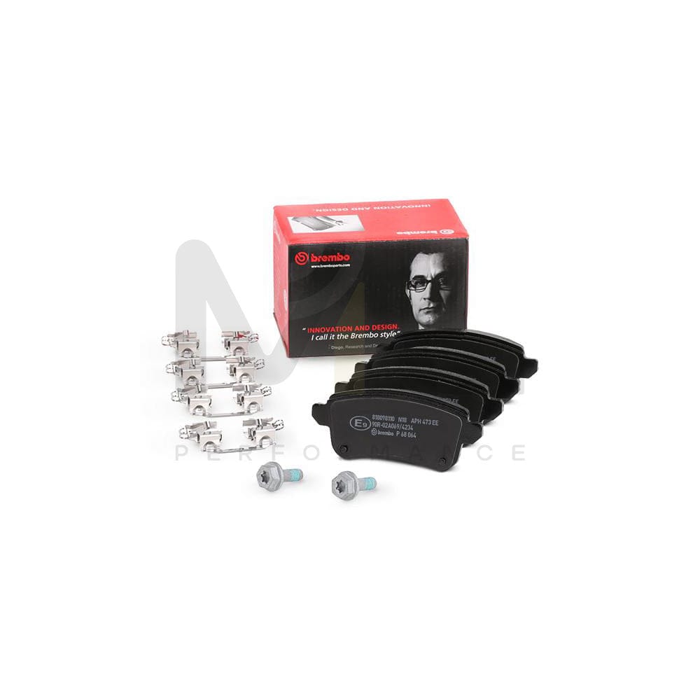 Brembo P 68 064 Brake Pad Set Excl. Wear Warning Contact, With Brake Caliper Screws | ML Performance Car Parts