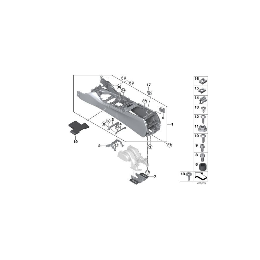 Genuine BMW 51169352307 G11 G12 Center Console CANBERRABEIGE (Inc. 750iX, 730dX & 740Li) | ML Performance EU