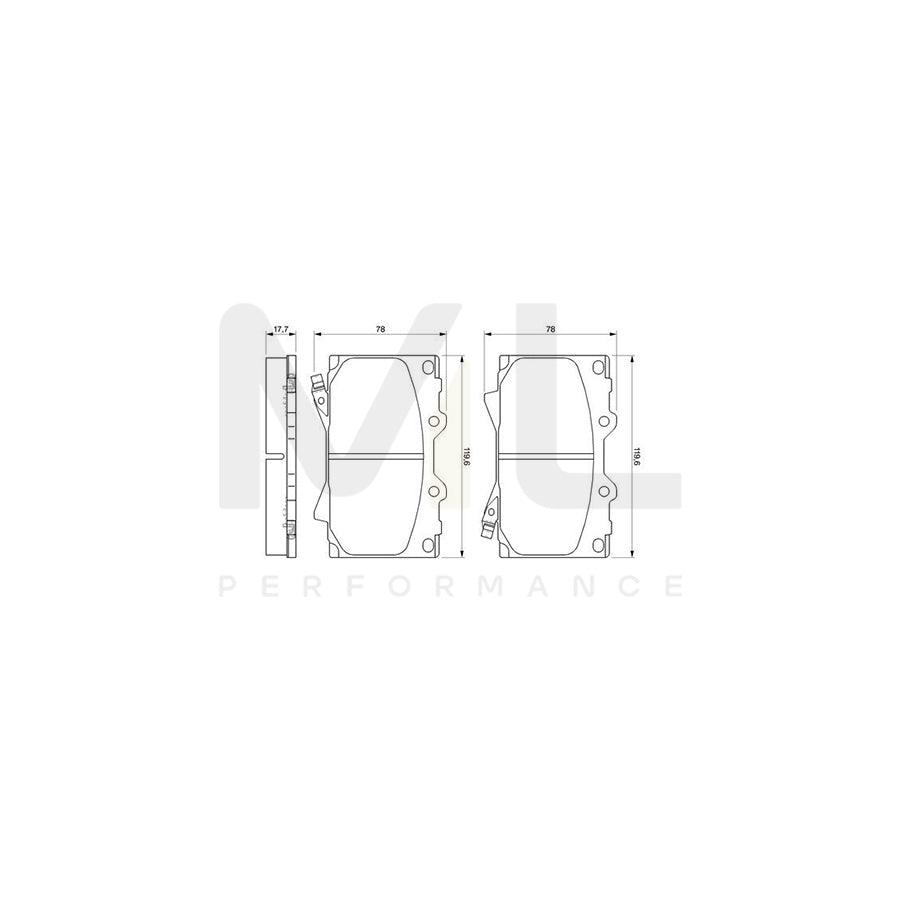 Bosch 0986424640 Brake Pad Set With Acoustic Wear Warning, With Anti-Squeak Plate, With Mounting Manual BP357 | ML Performance Car Parts