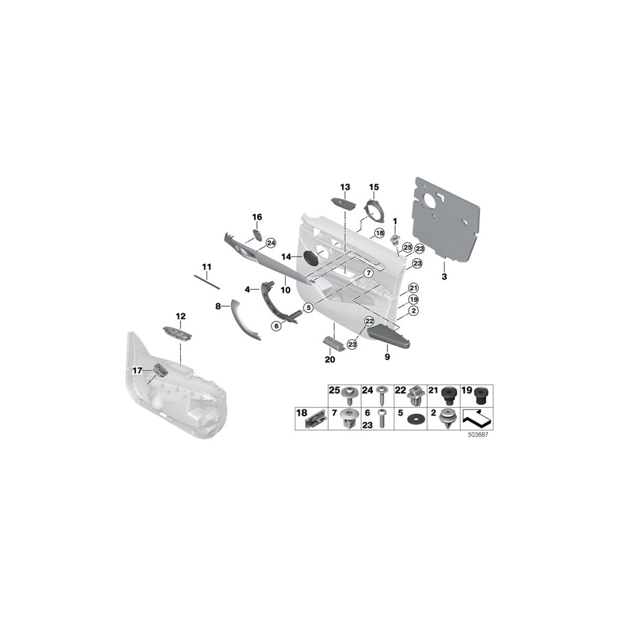 Genuine BMW 51417937877 F48 F48 Armrest, Left OYSTER (Inc. X1 25iX, X1 28i & X1 25dX) | ML Performance EU Car Parts