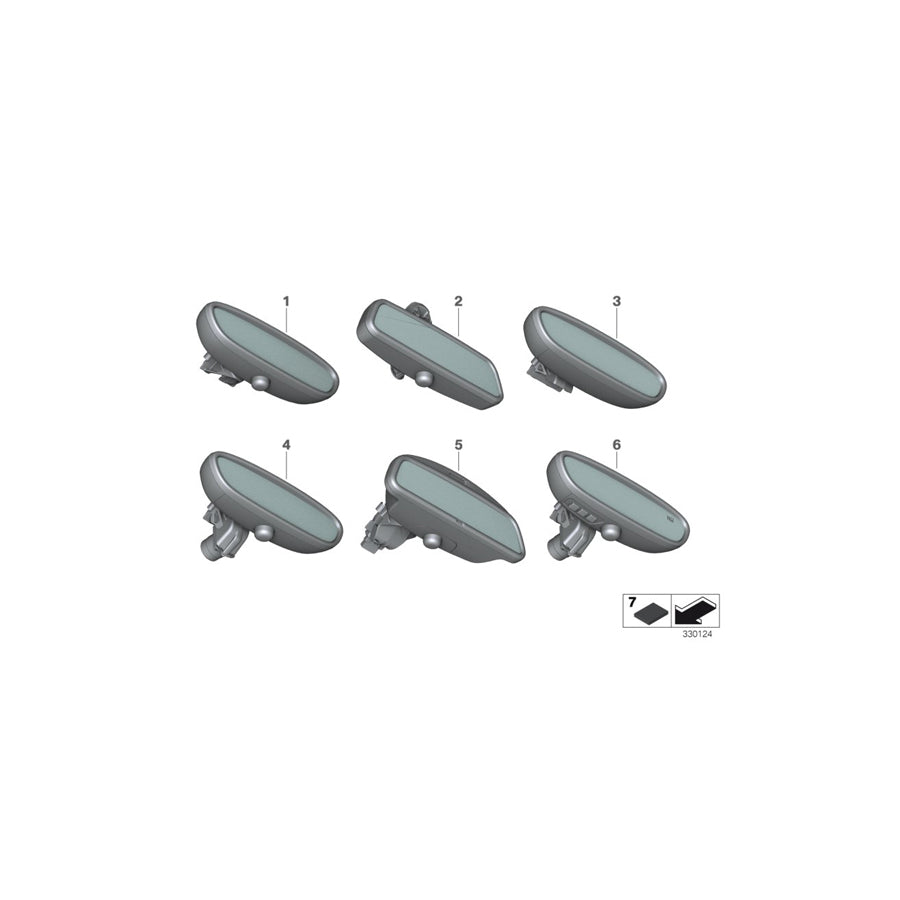 Genuine BMW 51169285379 F48 F39 F21 Interior-Mirror, Manual (Inc. X2 20dX, 220dX & M240i) | ML Performance EU