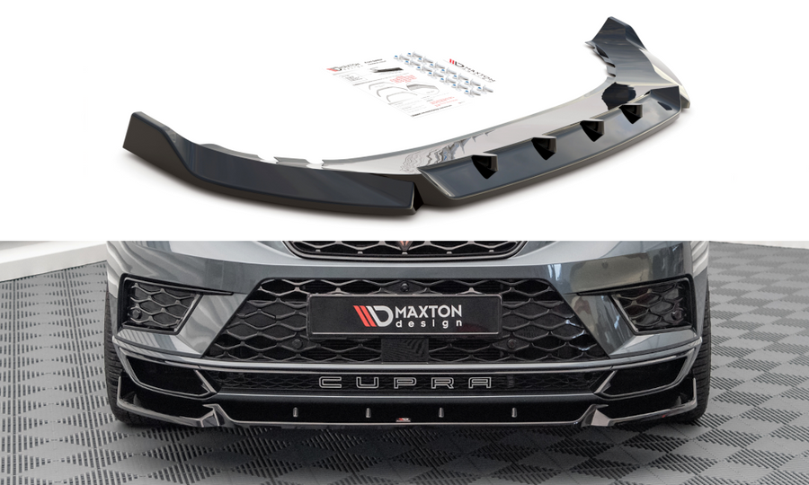 Maxton Design CU-AT-1-FD1T Front Splitter V.1 Cupra Ateca MK1 | ML Performance EU Car Parts