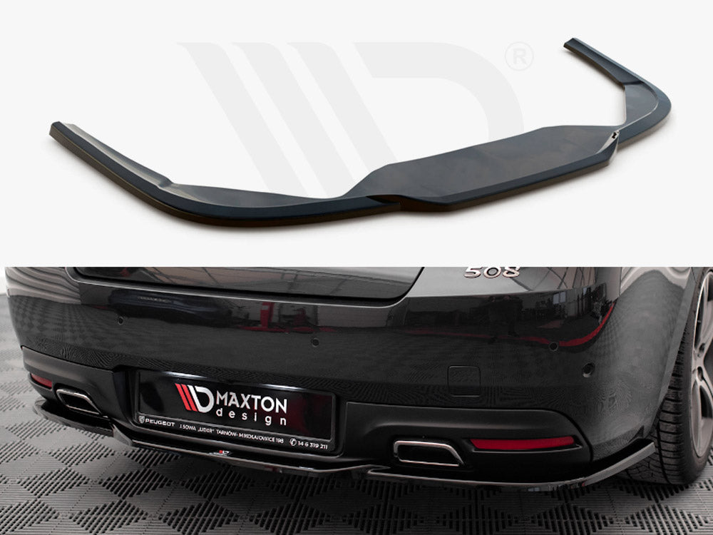 Maxton Design PE-508-1F-GT-RD1T Central Rear Splitter Peugeot 508 Gt MK1 Facelift (2014-2018) | ML Performance UK Car Parts
