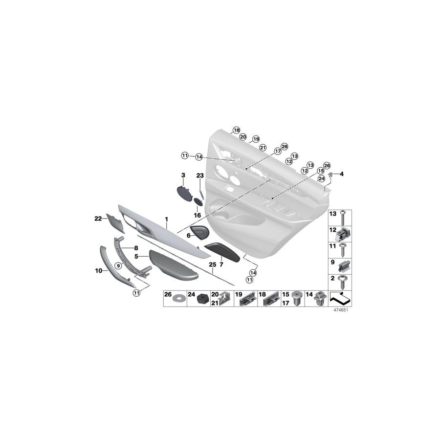 Genuine BMW 51418063921 F15 M Decor Strip, Left ALU TRACE (Inc. X6 M, X5 40eX & X5 50iX 4.0) | ML Performance EU Car Parts