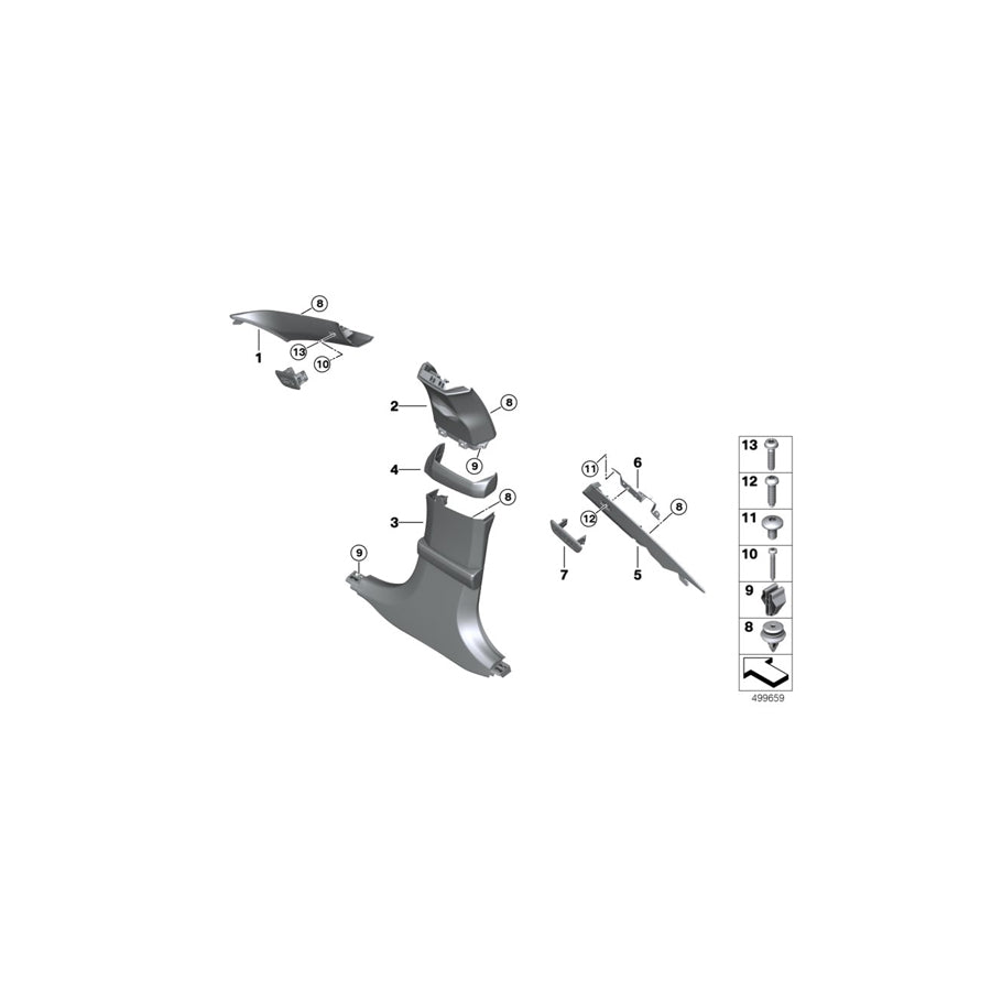 Genuine BMW 51438079318 F93 G16 Right Column A Cover BLACK (Inc. 840i, 840iX & M8) | ML Performance EU Car Parts