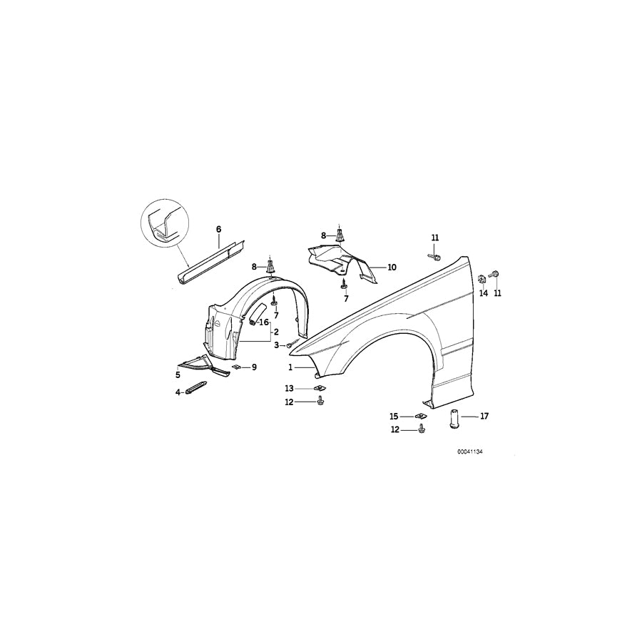 Genuine BMW 41351977873 E36 Side Panel, Front Left (Inc. 320i, 325tds & 325td) | ML Performance EU Car Parts