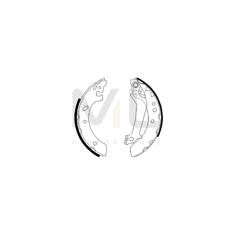 BOSCH 0 986 487 561 Brake Shoe Set for vehicles without ABS | ML Performance Car Parts