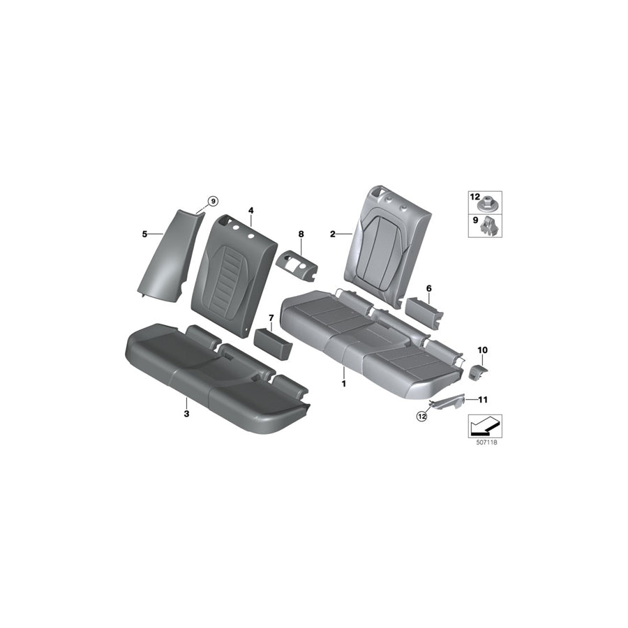 Genuine BMW 52207470916 Side Finisher, Leather, Right SCHWARZ (Inc. X3 M, X3 20i 1.6 & X3 20dX) | ML Performance EU