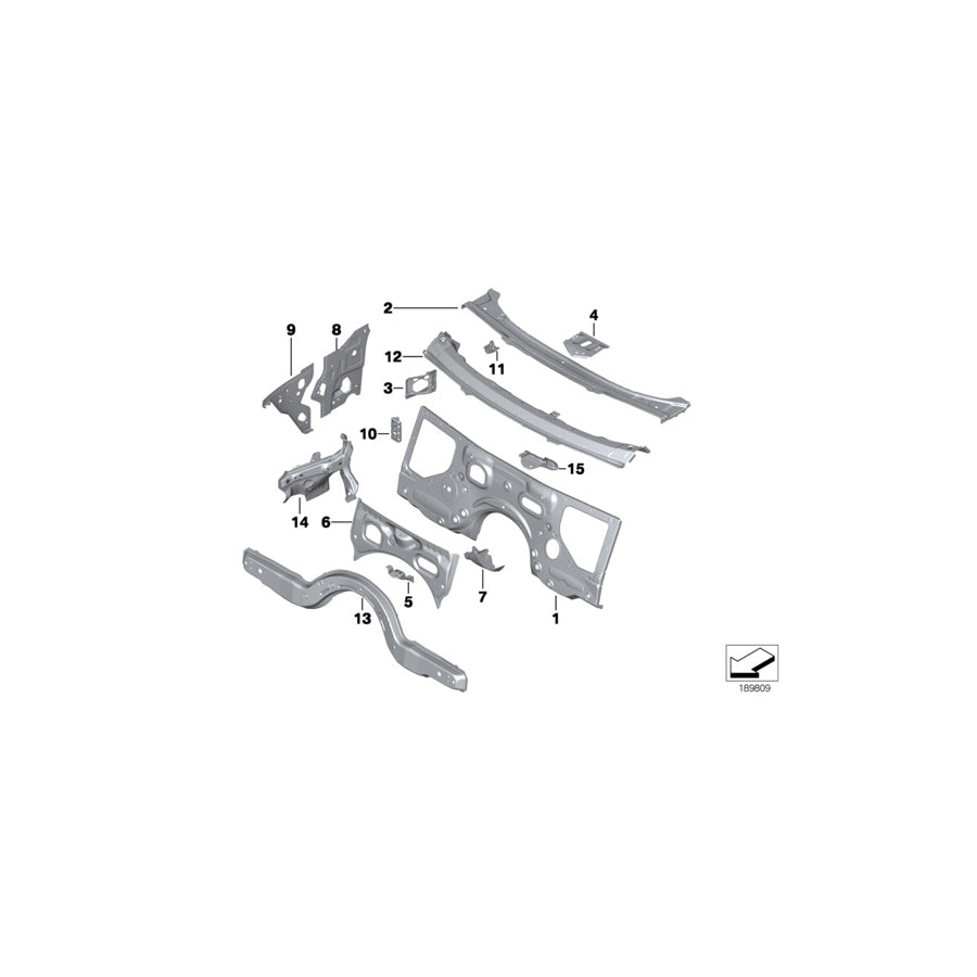 Genuine BMW 41007204071 F10 F12 F11 Reinforcement, Firewall, Upper, Left (Inc. 550iX, 650iX & ALPINA B7LX) | ML Performance EU Car Parts