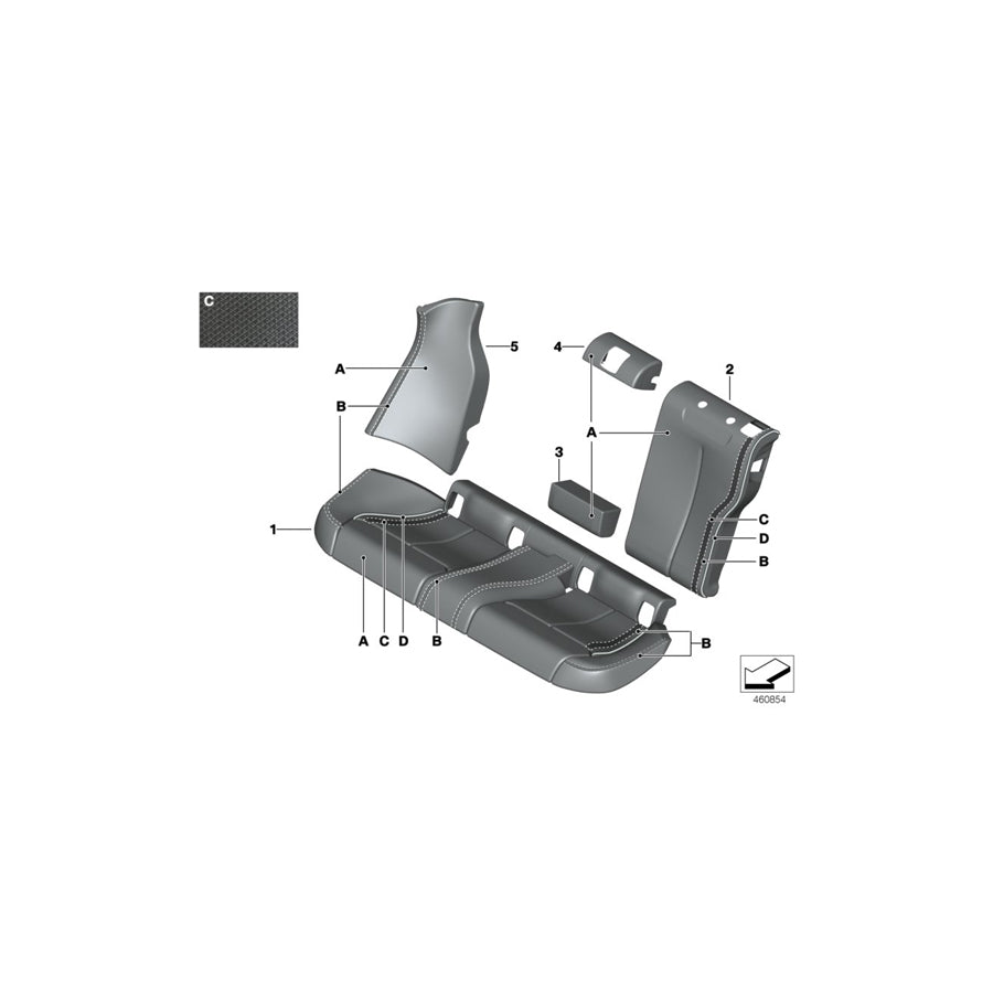 Genuine BMW 52207987455 Cover, Backrest, Leather, Center Lower INDIVIDUAL (Inc. 420i, 435iX & 440i) | ML Performance EU