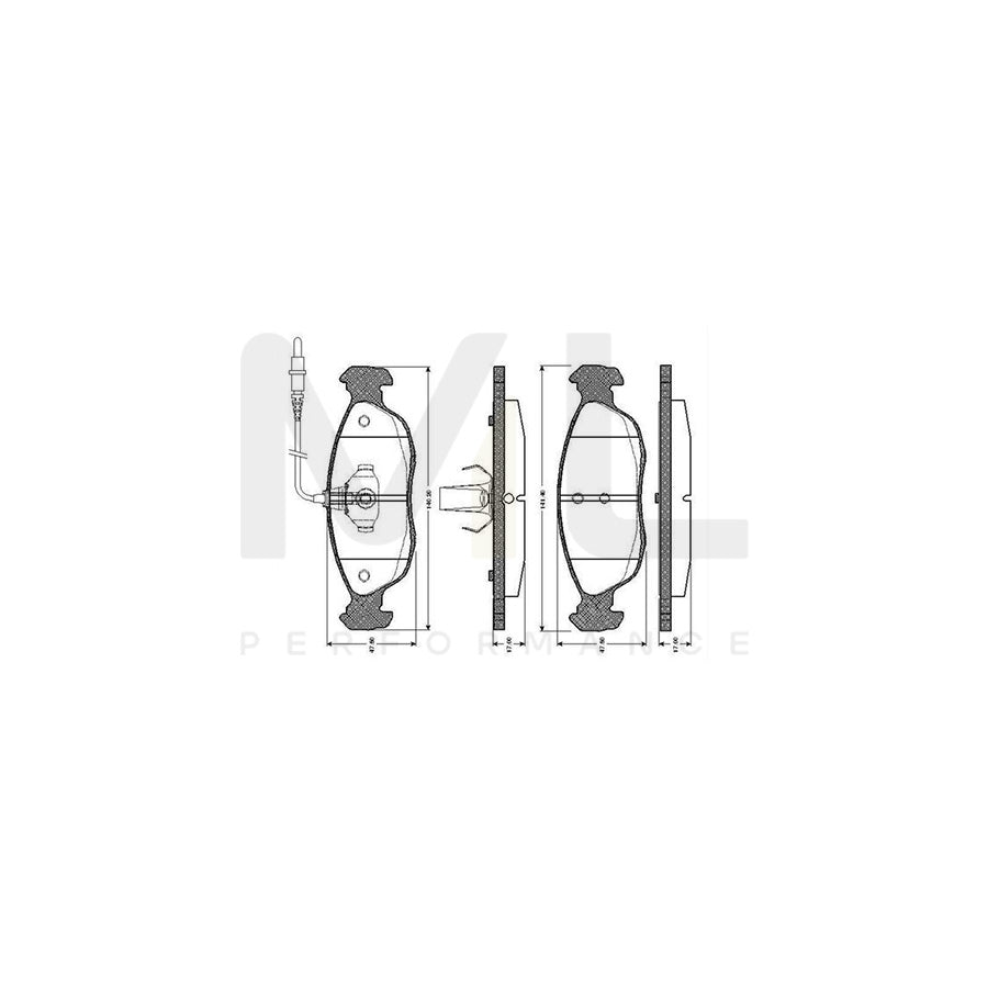 Bosch 0986Tb2025 Brake Pad Set Incl. Wear Warning Contact, With Accessories | ML Performance Car Parts