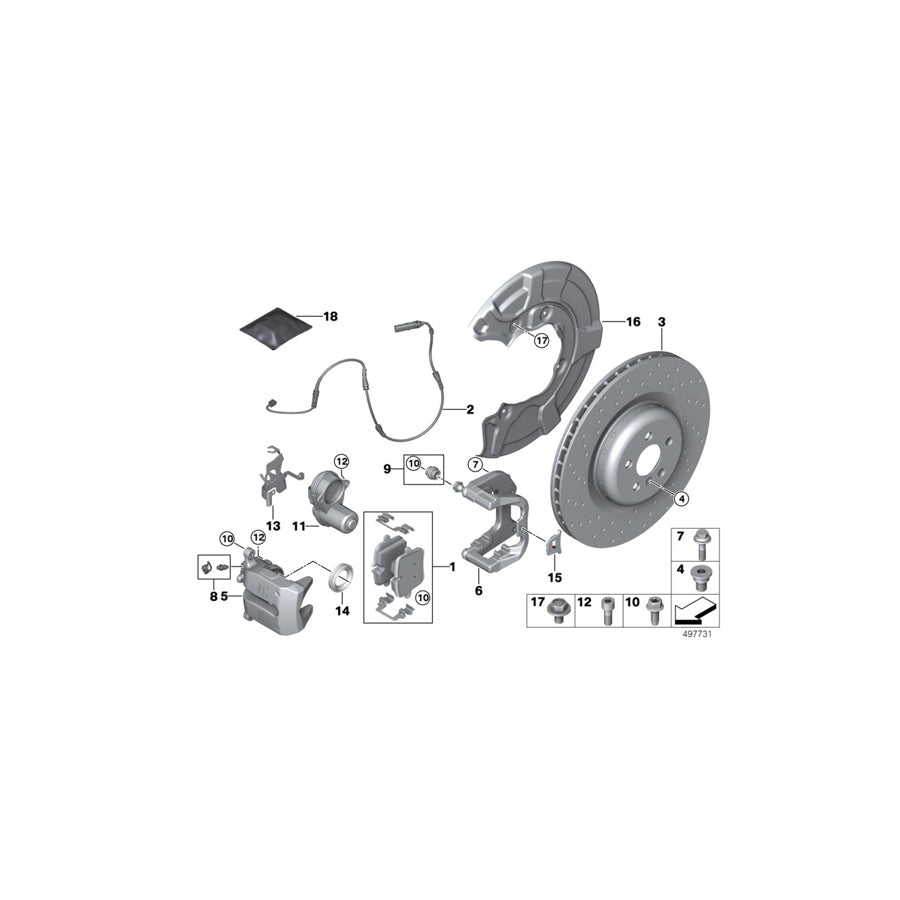 Genuine BMW 34206893580 G05 G06 Brake Caliper Housing, Red, Right 19"E M PERF. (Inc. X6 40iX, X5 M50dX & X5 40iX) | ML Performance EU Car Parts