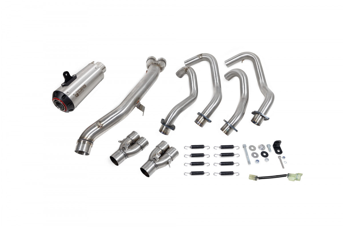 Scorpion PKA140SYSSEO Kawasaki Ninja ZX-25R Red Power Full System  - Brushed Stainless Steel Sleeve | ML Performance EU EU