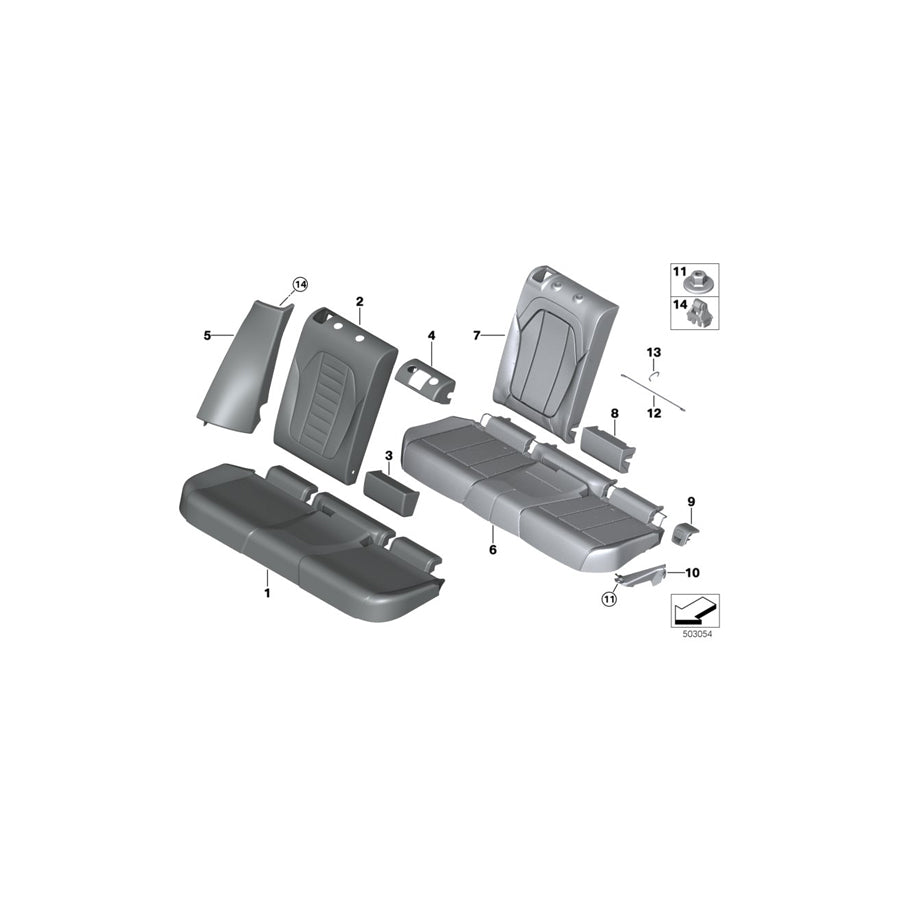 Genuine BMW 52208079437 Cover Backrest Leather Left TAARTUFO (Inc. X3 M & X4 M) | ML Performance EU