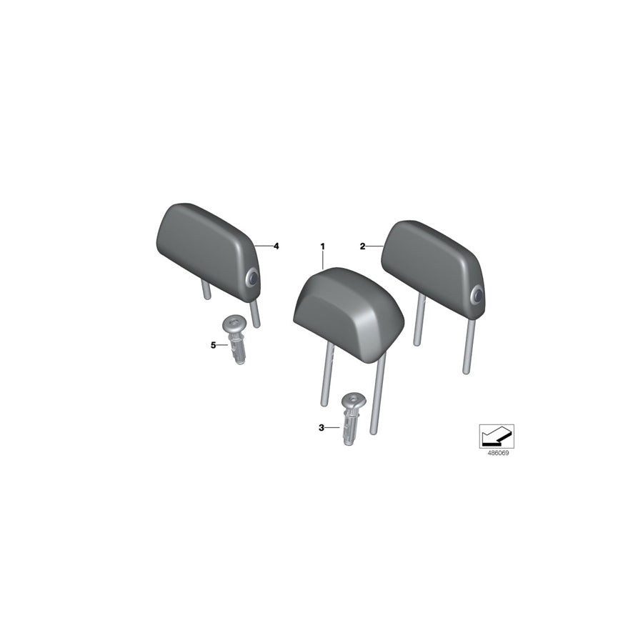 Genuine BMW 52208074355 G01 Headrest Leather SCHWARZ/BLAU (Inc. X3 20iX, X3 20dX & X3 18d) | ML Performance EU