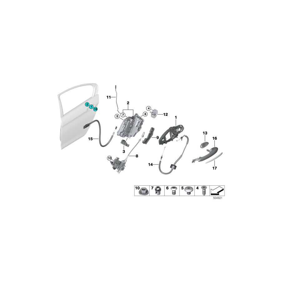 Genuine BMW 51218492197 G32 G31 F90 Door Handle, Painted, Exterior Left GLACIERSILBER (Inc. 620d, 630i & 518d) | ML Performance EU