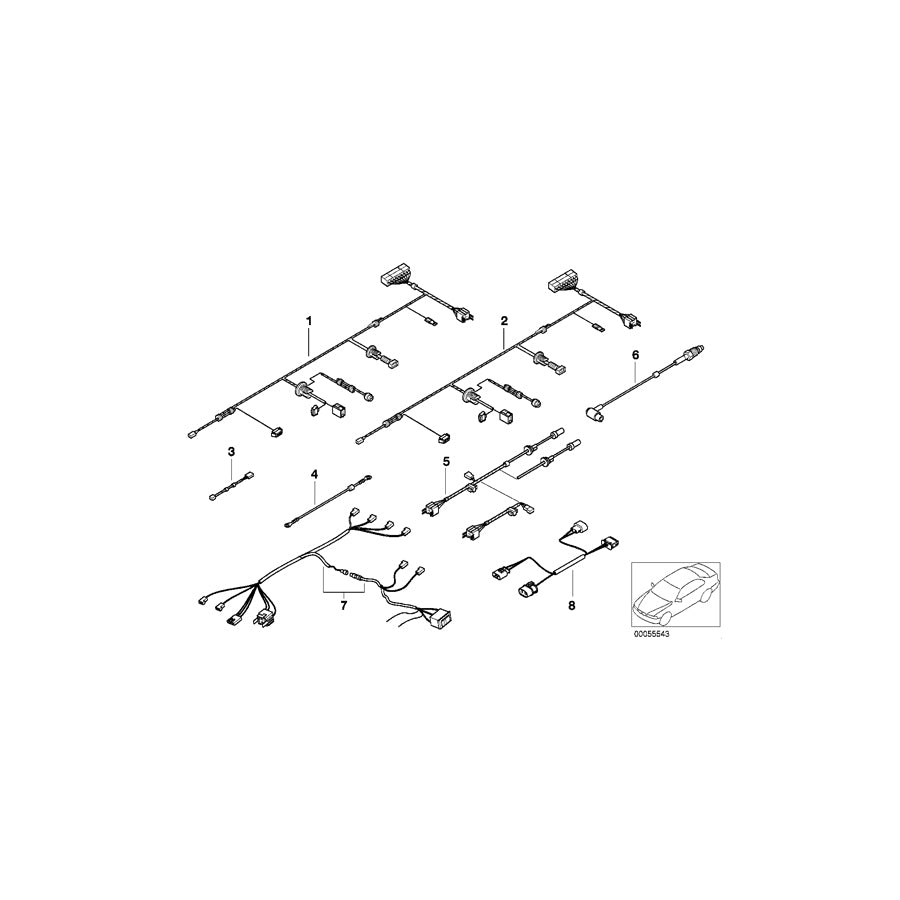 Genuine BMW 61128369371 E38 Wiring Add.Heater/Indep.Ventil.Syst. (Inc. 740d, 750iL & 750iLS) | ML Performance EU Car Parts