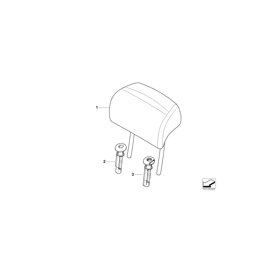 Genuine BMW 52209113754 E61 E60 Headrest Leather SCHWARZ (Inc. 530xi, 550i & 523i) | ML Performance EU