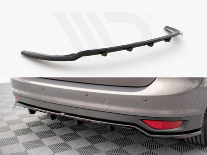 Maxton Design FO-CMAX-2-RD1T+RD2T Central Rear Splitter (vertical Bars) Ford C-Max MK2 (2010-2014) | ML Performance UK Car Parts