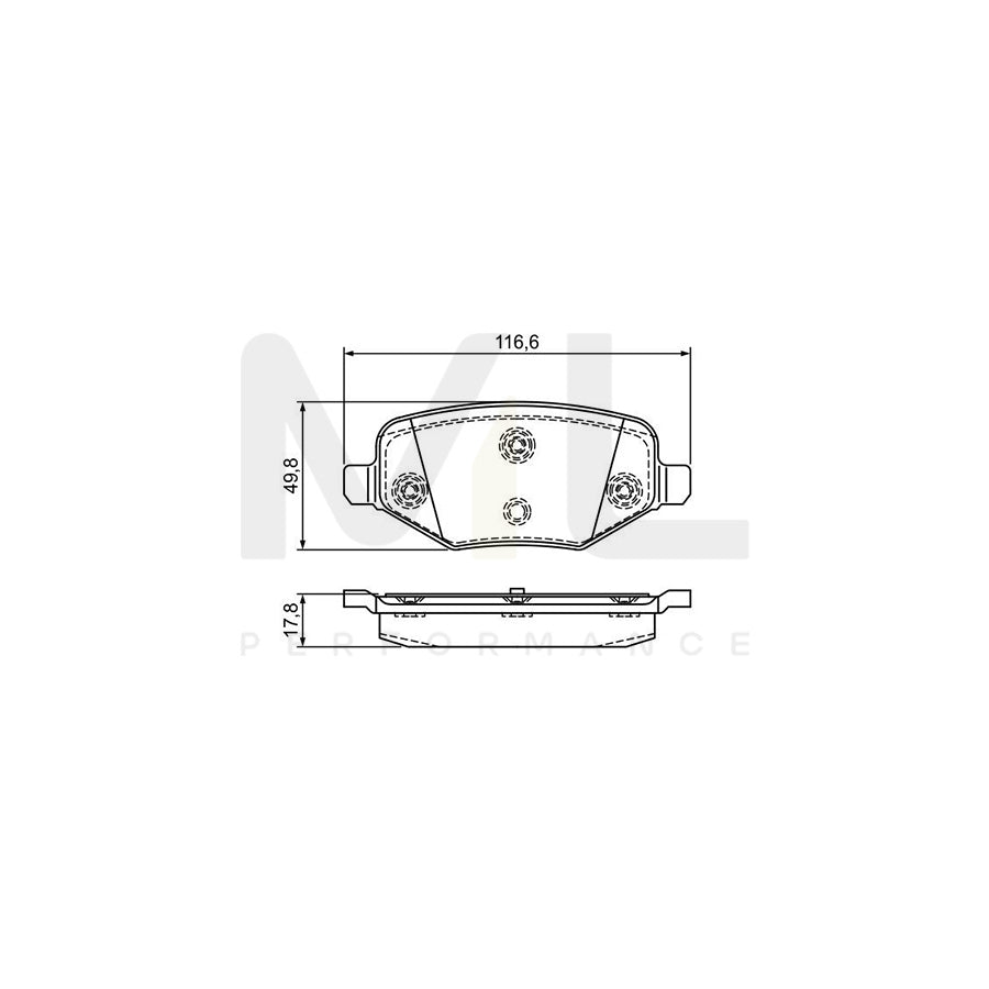 Bosch 0986495385 Brake Pad Set With Anti-Squeak Plate, With Mounting Manual BP1751 | ML Performance Car Parts