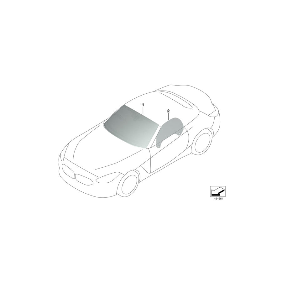 Genuine BMW 51317454438 G29 Windshield, Green, Rain/Light/Fog KAFAS/HUD (Inc. Z4 30i, Z4 M40i & Z4 20i) | ML Performance EU