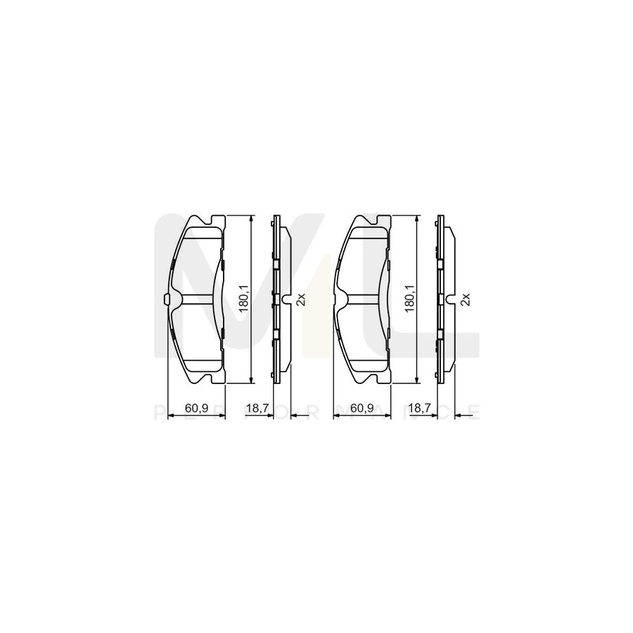 Bosch 0986495399 Brake Pad Set For Ford Usa Explorer Mk5 (U502) With Anti-Squeak Plate | ML Performance Car Parts