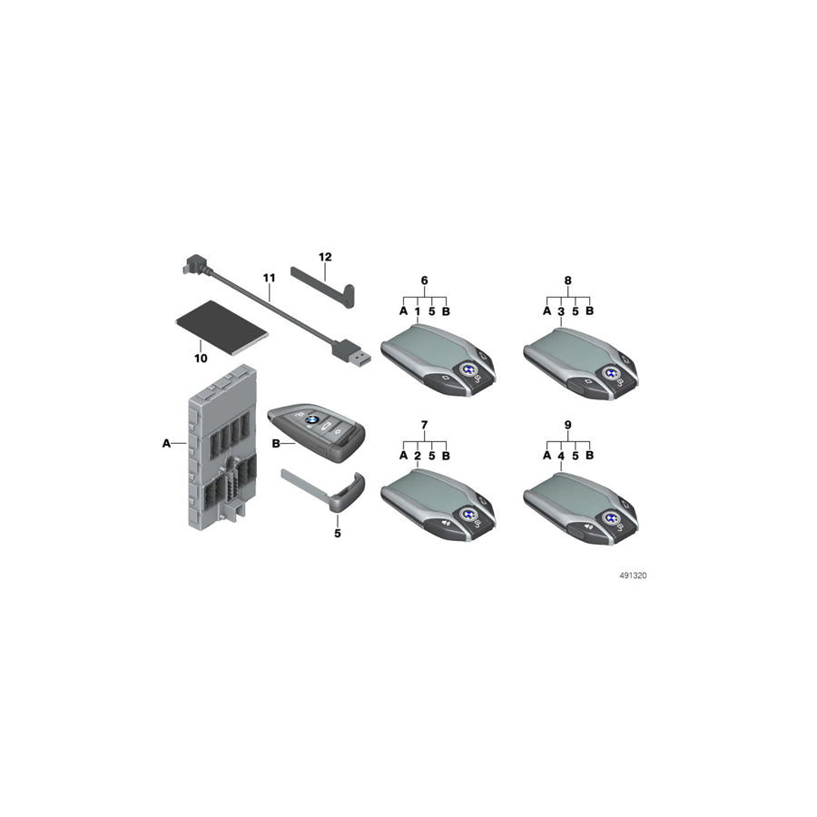 Genuine BMW 51312413258 G11 G12 Set Of Codes With Bdc Control Unit 434 MHZ GKL/US (Inc. 750iX, 740iX & 750i) | ML Performance EU