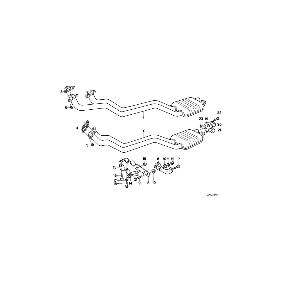 Genuine BMW 18101712181 E34 Exhaust Pipe Front Silencer (Inc. 520i & 525i) | ML Performance EU Car Parts