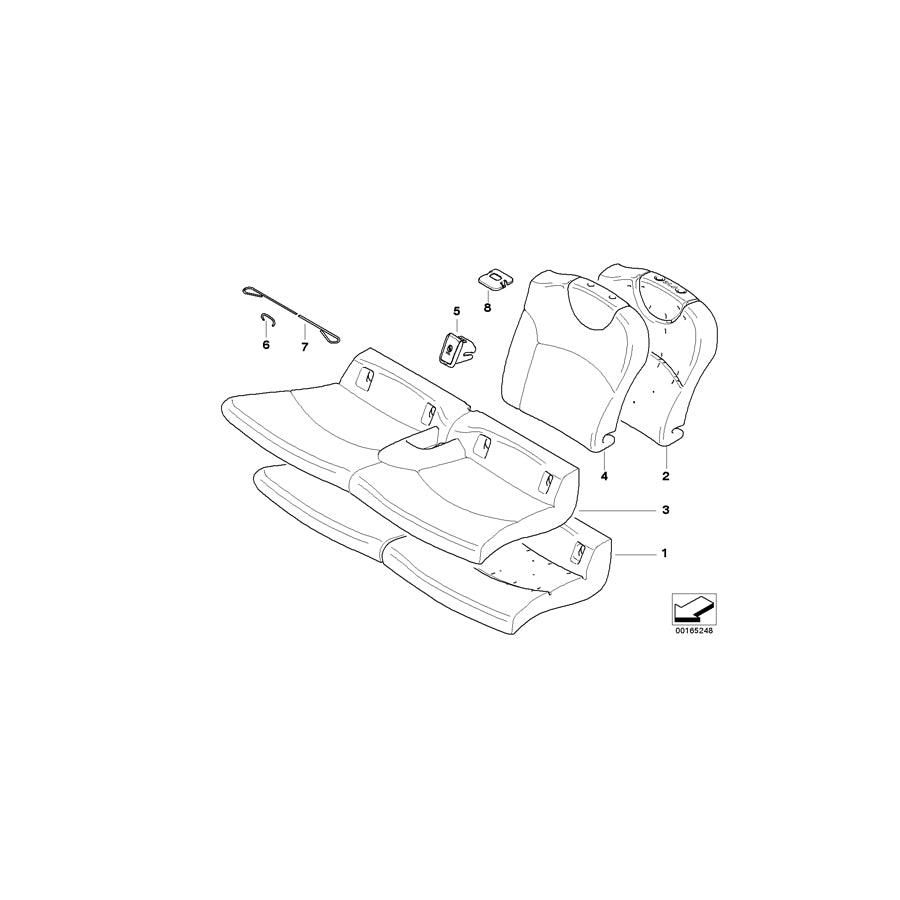 Genuine BMW 52202753261 Clubman Cabrio R56 Seat Cover Cloth CARBON BLACK (Inc. Cooper D, Coop.S BEV & Cooper SD) | ML Performance EU Car Parts