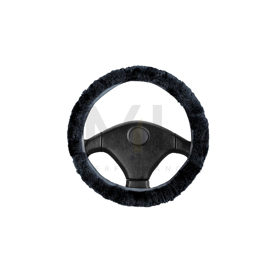 WALSER 19566 Steering wheel cover Black, Ø: 36-41cm, Sheepskin | ML Performance Car Parts