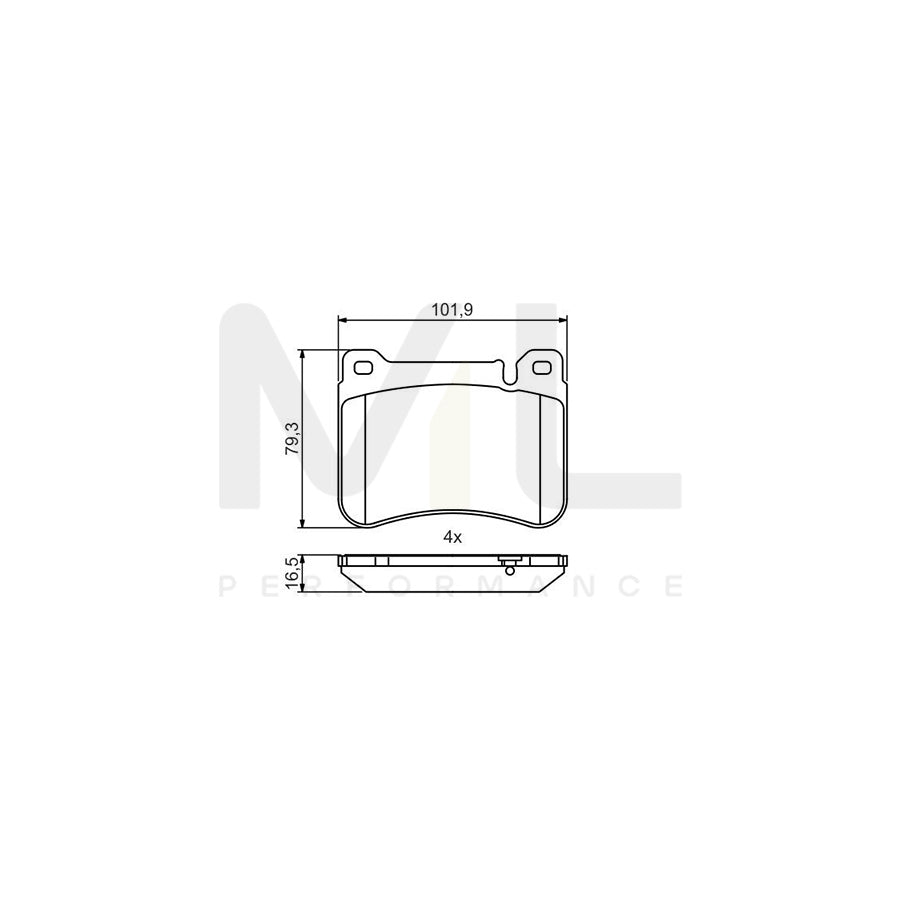 Bosch 0986495471 Brake Pad Set BP2103 | ML Performance Car Parts