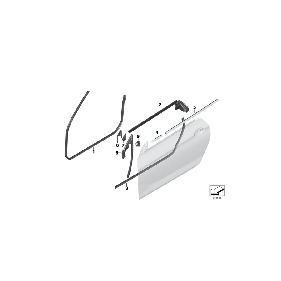 Genuine BMW 51337221179 F12 F13 Seal, Door Seam, Entry, Left (Inc. M6, 640i & 650iX 4.0) | ML Performance EU