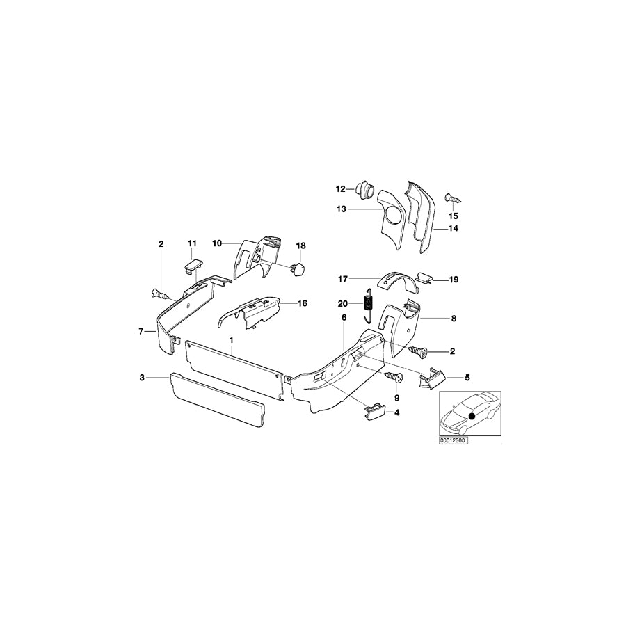 Genuine BMW 52108118509 E31 Covering Inner Left SILBERGR.DUNKEL (Inc. 840i, 850CSi & 850Ci) | ML Performance EU Car Parts