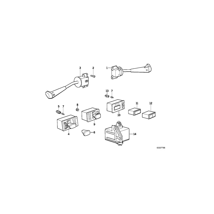 Genuine BMW 61311377081 E28 Switch Turn Signal,Dip-Dim Control (Inc. 525i, 524d & 520i) | ML Performance EU Car Parts