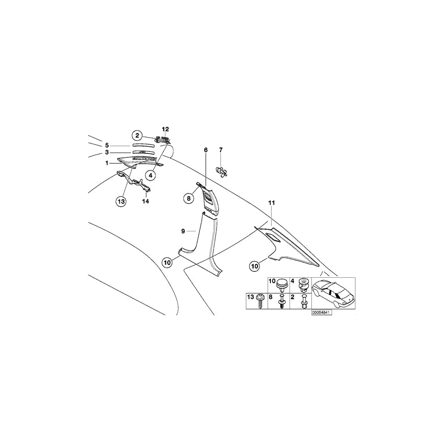 Genuine BMW 51438268192 E46 Right Column A Cover HELLGRAU (Inc. 330i, 330xd & 323i) | ML Performance EU Car Parts