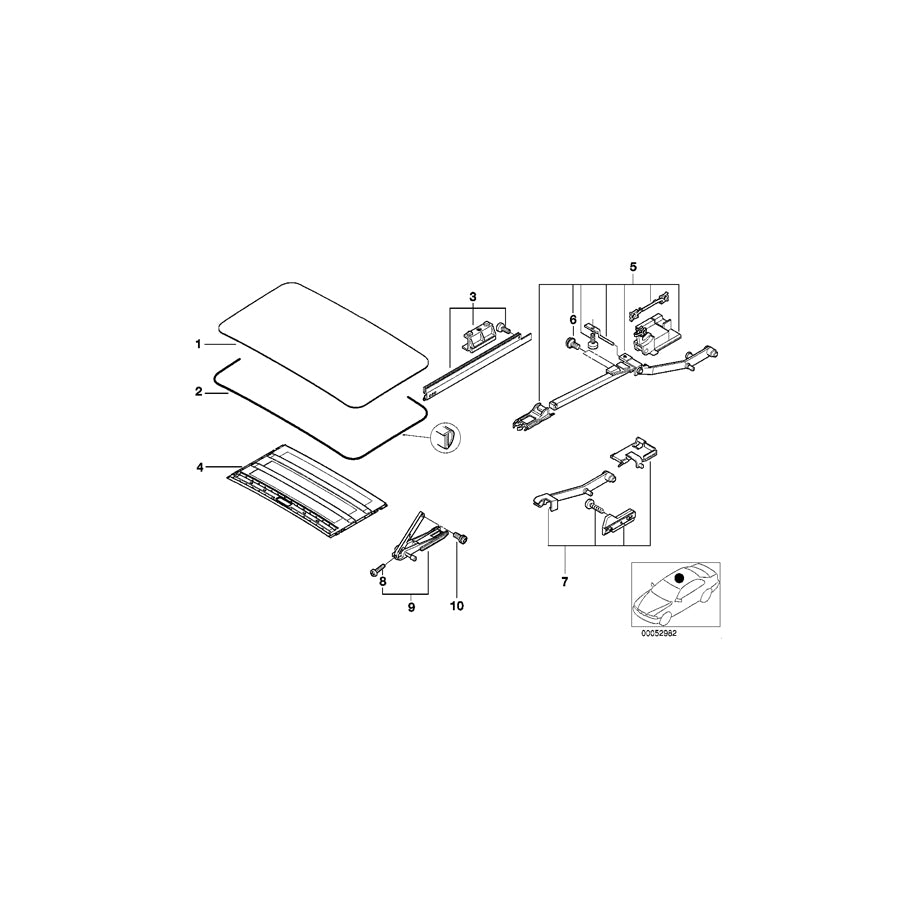 Genuine BMW 54138408969 E53 Ceiling Frame Covered Velours HELLBEIGE (Inc. X5 4.4i, X5 3.0d & X5 4.6is) | ML Performance EU
