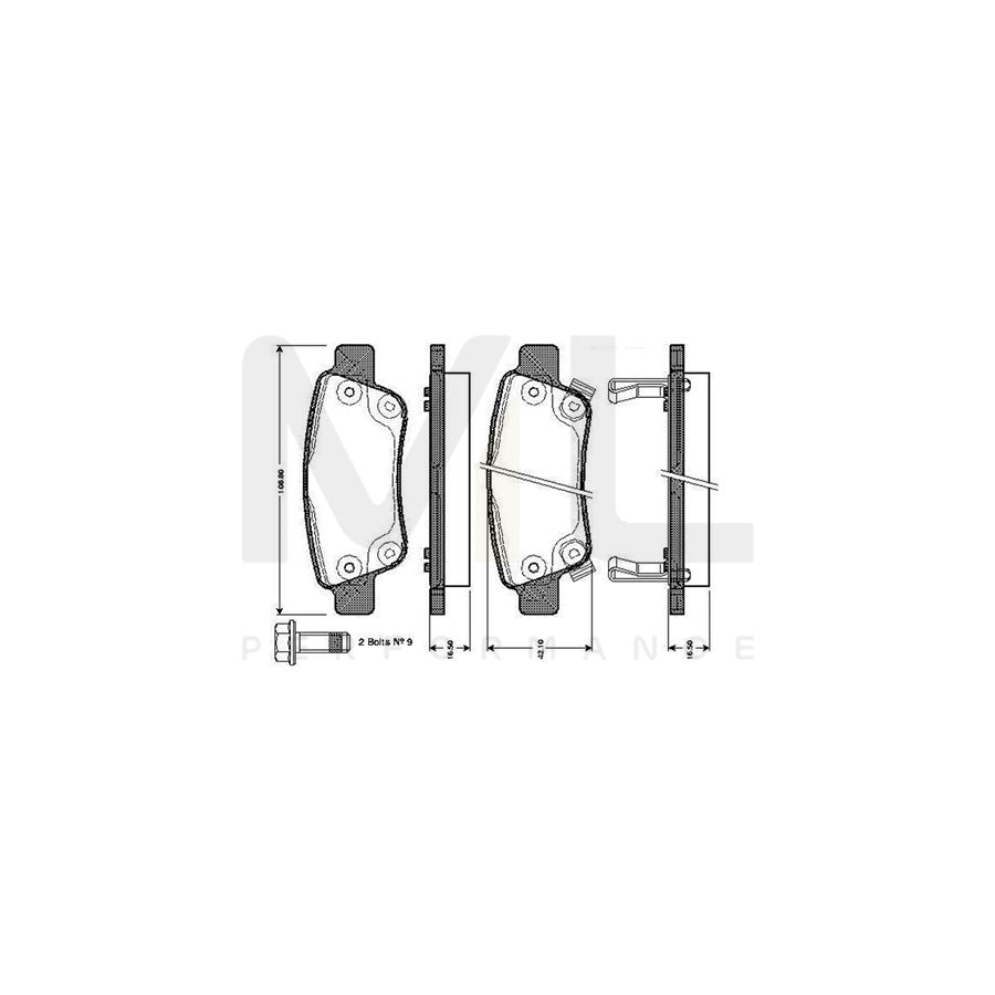 Bosch 0986Tb3014 Brake Pad Set For Honda Cr-V Excl. Wear Warning Contact, With Bolts, With Accessories | ML Performance Car Parts