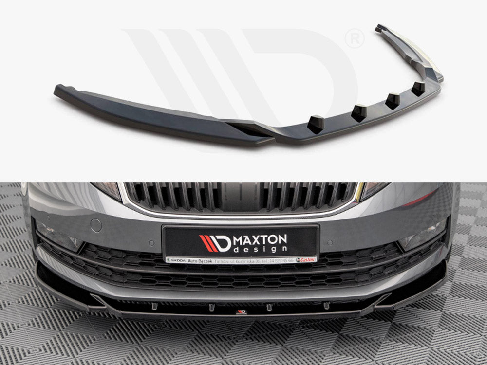 Maxton Design SK-OC-3F-FD2T Front Splitter V.2 Skoda Octavia MK3 Facelift (2016-2020) | ML Performance UK Car Parts