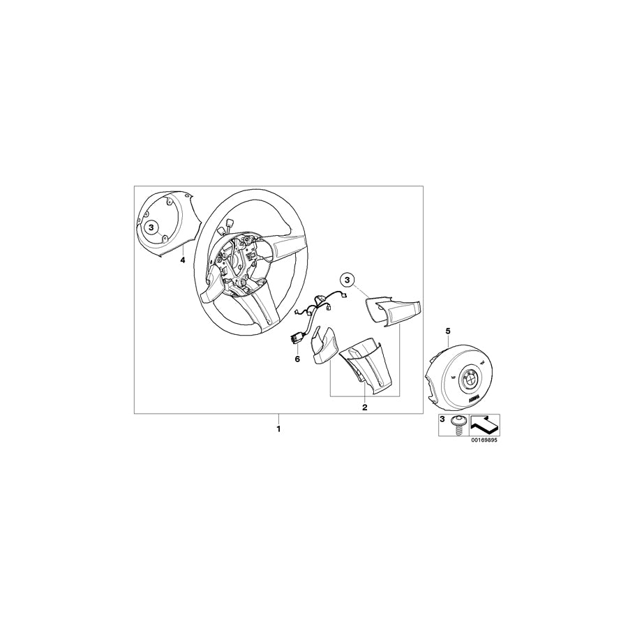 Genuine BMW 32307906781 E85 E86 Airbag Sports Steering Wheel, Leather SCHW./RUTHENIUM (Inc. Z4 3.0si, Z4 3.0i & Z4 2.2i) | ML Performance EU Car Parts