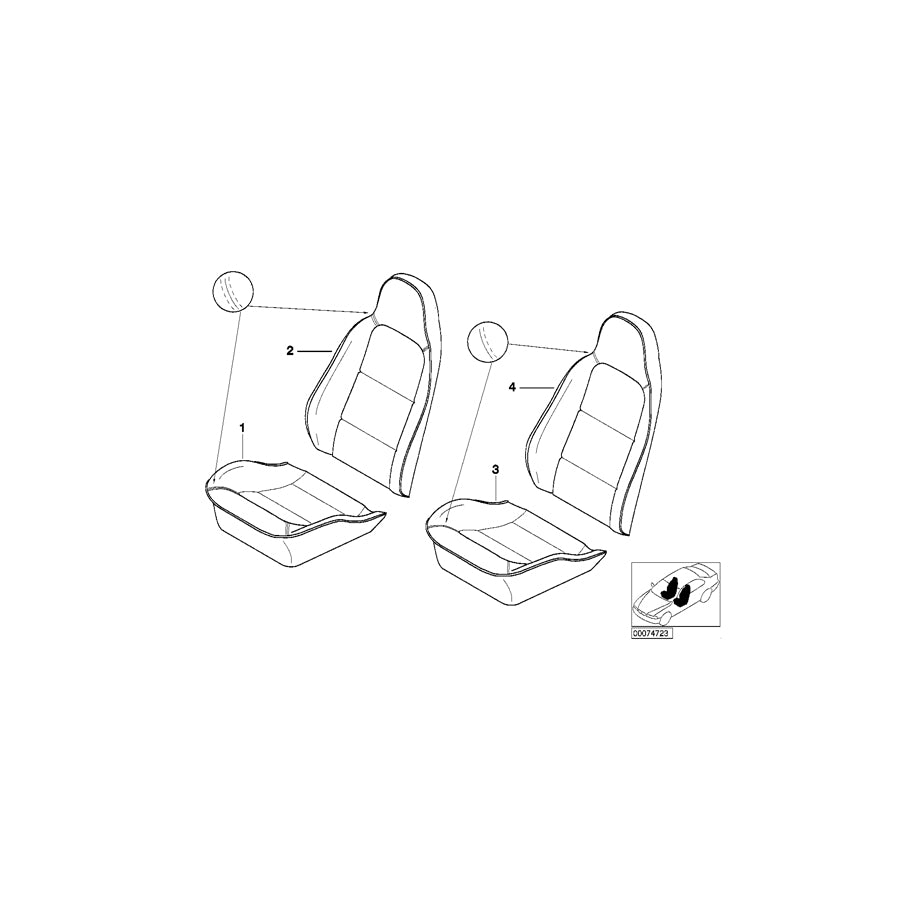 Genuine BMW 52108011812 E36 Seat Upholstery With Strip TINTENBLAU/SW (Inc. Z3 2.0, Z3 1.8 & Z3 2.2i) | ML Performance EU Car Parts