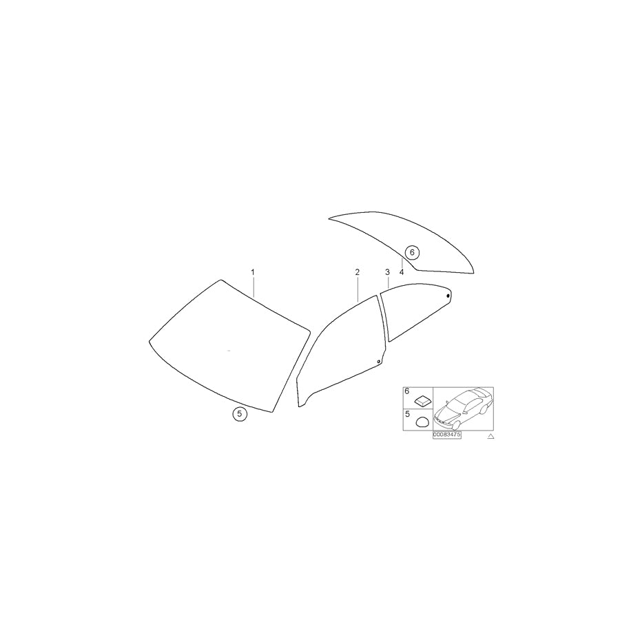 Genuine BMW 51338252453 E46 Side Window, Door, Green, Left (Inc. 318ti, 316ti & 325ti) | ML Performance EU Car Parts