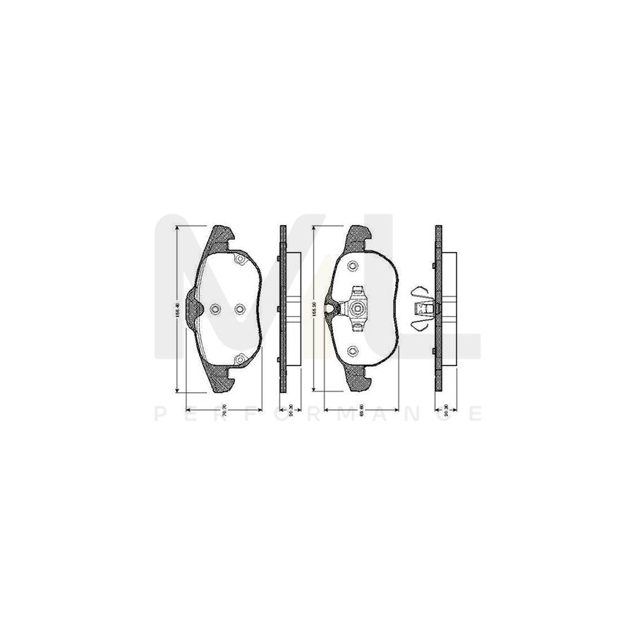 Bosch 0986Tb2421 Brake Pad Set Excl. Wear Warning Contact, With Accessories | ML Performance Car Parts