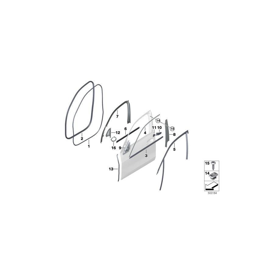 Genuine BMW 51337444098 G05 G07 Trim, Window Frame, Upper, Door Fr Right ALU MATT (Inc. X5 30dX, X7 40iX & X5 40iX) | ML Performance EU