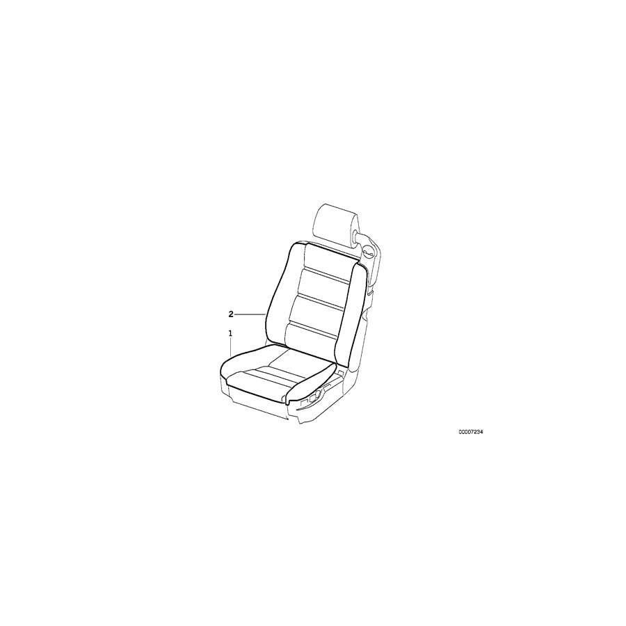 Genuine BMW 52108160492 E31 Seat Cover Leather 0180 ANTHRAZIT (Inc. 840i, 850CSi & 840Ci) | ML Performance EU Car Parts