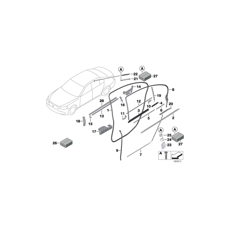 Genuine BMW 51357276232 F03 F03 Noise Insulator, Quarter Window, Inside (Inc. 750LiS & 760LiS) | ML Performance EU