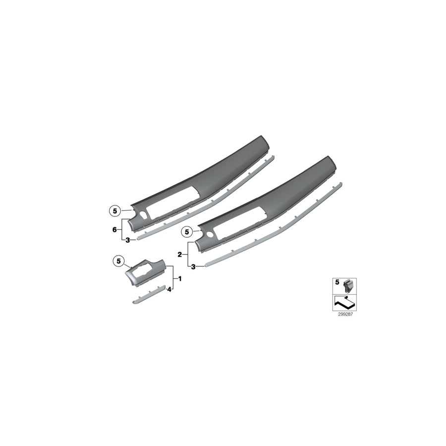 Genuine BMW 51458051934 F07 Cover Instr.Panel, Passenger'S Side PALLADIUMGRAU (Inc. 550iX, 530d & 550iX 4.0) | ML Performance EU Car Parts