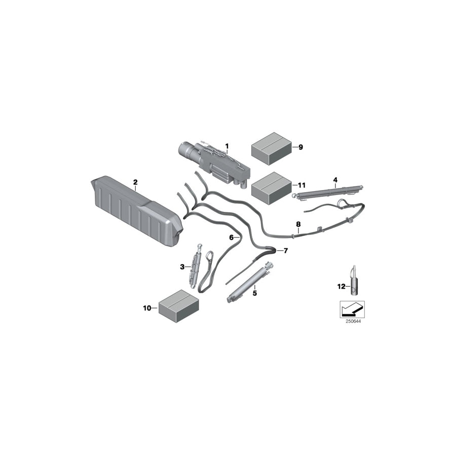 Genuine BMW 54347299829 Left Hydraulic Cylinder, Soft-Top Lid (Inc. 640dX, 650iX 4.4 & 640i) | ML Performance EU